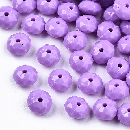 Arricraft Opaque Acrylic Beads, Faceted, Rondelle, Dark Orchid, 8x5mm, Hole: 1.2mm; about 2900pcs/500g