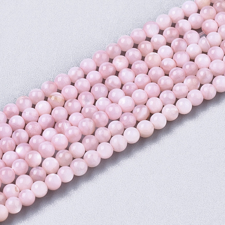 Honeyhandy Natural Freshwater Shell Beads Strands, Dyed, Round, Pink, 2.5mm, Hole: 0.7mm, about 180~185pcs/Strand, 15.55 inch~15.91 inch