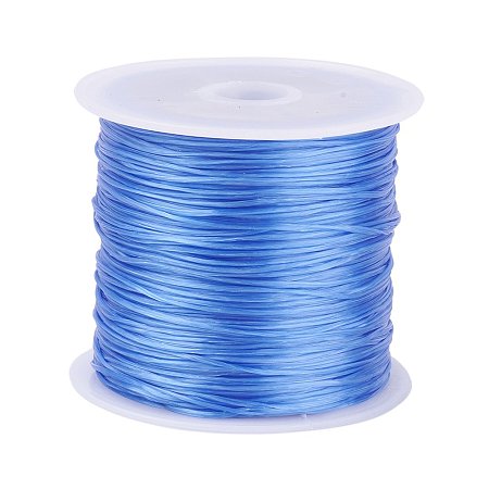 PandaHall Elite 1 Roll Sea blue 0.8mm Elastic Stretch Polyester Threads Beading String Cord 60m per Roll for Jewelry Making Bracelets Necklace