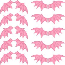 GORGECRAFT 2 Style 40PCS Leather Halloween Bat Wings DIY Crafts Bat Wing Spooky Bats Halloween Decorations for Hair Ornament & Costume Accessory (Hot Pink)