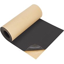 BENECREAT 78.7x11.8inch Adhesive EVA Foam Roll, 4mm Black Adhesive EVA Foam Sheets Cosplay Foam Crafts for Halloween Art Supplies Paper Scrapbooking