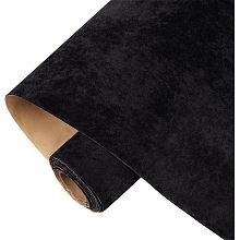 BENECREAT 118x15.7 Inch Self Adhesive Velvet Flocking Liner, Black Iced Velvet Flock Roll DIY Velvet Fabric for Art & Crafts, Jewelry Box, Wallpaper