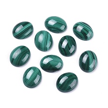 Honeyhandy Natural Malachite Cabochons, Oval, 10x8x3mm