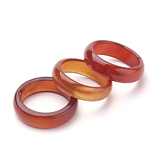 Honeyhandy Natural Agate Rings, Sienna, Size 6~12(16~22mm)