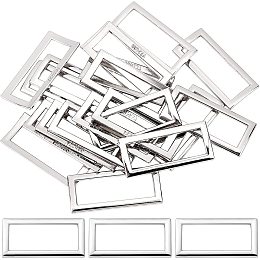 GORGECRAFT 1 Box 20Pcs Metal Flat Rectangle Rings 35mm Inner Length Heavy Duty Silver Alloy Buckle Loop for Luggage Bag Backpacks Wallets Belt Garment Strap DIY Sewing Crafts Decoration Accessories