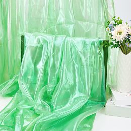 NBEADS About 4.4 Yard(4m) Iridescent Holographic Gauze Fabric, About 59 Inch Wide Laser Polyester Fabric Solid Sheer Polyester Fabric Bolt for Wedding Dress Decoration DIY Crafts, Light Green