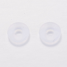 Honeyhandy Rubber O Rings, Donut Spacer Beads, Fit European Clip Stopper Beads, Clear, 2mm