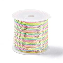 Honeyhandy 50M Segment Dyed Nylon Chinese Knotting Cord, for DIY Jewelry Making, Colorful, 0.8mm, about 54.68 Yards(50m)/Roll