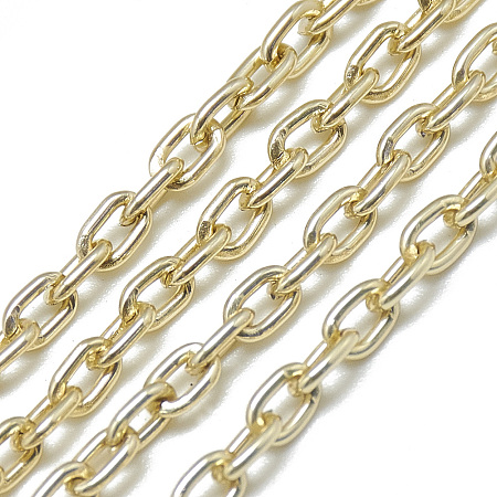 Honeyhandy Aluminum Cable Chains, Unwelded, Oval, Light Gold, 4.6x3.1x0.8mm