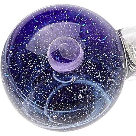 BENECREAT Nebula Glass Pendant Necklace Galaxy Pendant Universe Ball Necklace with Glass Beads and Snake Chain for Bracelet Earrings Jewelry Making (Purple)