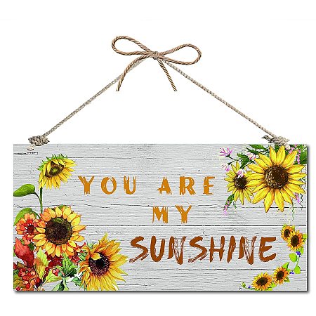 CREATCABIN Decorative Wood Sign Home Decor Wood Sign Plaque Hanging Wall Art Wood Board Door Sign You are My Sunshine Sunflower for Yard Office Home Kitchen Front Door Patio Decoration 12 x 6inch