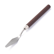 Honeyhandy Stainless Steel Scraper, Oil Painting Scraper Knife, Scraping Drawing Tool, with Wood Hand Shank, Random Color Handle, 17.2x1.5x1.1cm