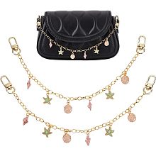 WADORN 2 Pcs Bag Charm Handbag Chains Decoration, 32cm Enamel Bag Chain Handles Ocean Themed Pendant for Women's Wallet Purse Handbag Crossbody Bag Decoration