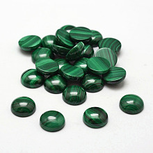 Honeyhandy Dome Natural Malachite Cabochons, 10x4~5mm