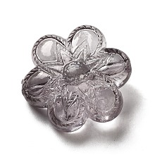 Transparent Acrylic Beads, Dyed, Flower, Black, 26x23x11.5mm, Hole: 1.8mm, about 142pcs/500g