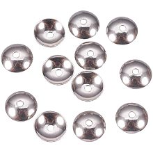 UNICRAFTABLE 20pcs Stainless Steel Bead Caps Apetalous Spacer Beads Metal Bead Cones for DIY Bracelet Jewelry Making 10x2.5mm, Hole 1.5mm