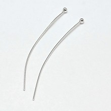 Honeyhandy 925 Sterling Silver Ball Head Pins, Silver, 45x1.8mm, Pin: 0.6mm