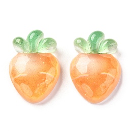 Honeyhandy Transparent Resin Cabochons, Carrot, Orange, 22x15.5x6mm