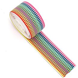 CHGCRAFT 4 Yards 2Inch Wide Flat Nylon Elastic Wide Band with Stripe Pattern Rubber Cord Band for Webbing Garment Sewing Accessories, Stripe Pattern