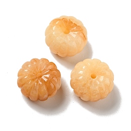 Honeyhandy Natural Topaz Jade Beads, Pumpkin, 25x15~16mm, Hole: 3.5mm