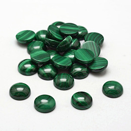 Honeyhandy Dome Natural Malachite Cabochons, 10x4~5mm