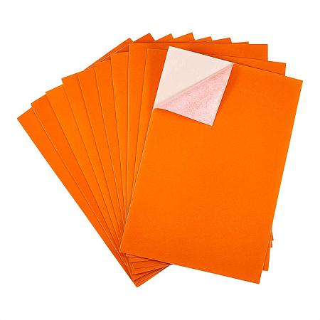 BENECREAT 20PCS Velvet (DarkOrange) Fabric Sticky Back Adhesive Back Sheets, A4 Sheet (8.3