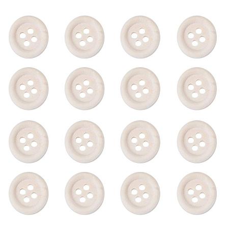 ARRICRAFT 1 Bag (100pcs/bag) 13mm Cream White 4-hole Buttons Wooden Buttons for Scrapbooking Sewing Craft