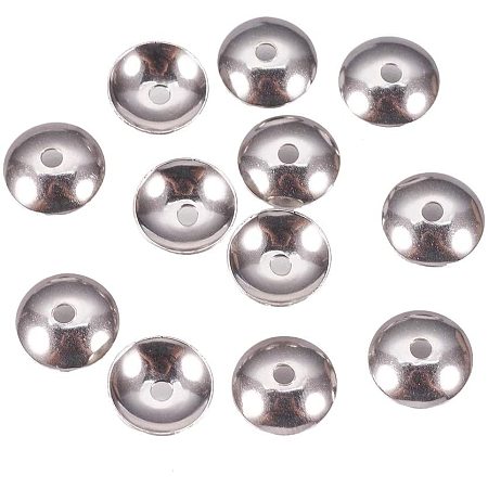 UNICRAFTALE 200pcs Stainless Steel Bead Caps Small Hole Caps for DIY Craft Jewelry Making Findings 10x2.5mm, Hole 1.5mm