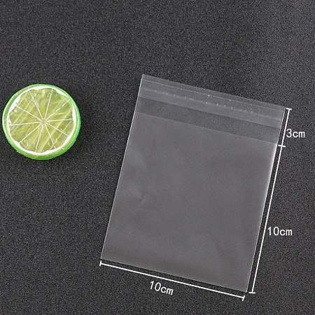 Honeyhandy OPP Cellophane Packaging Bags, Frosted, for Bake Packaging, Rectangle, Clear, 13x10cm, Unilateral Thickness: 0.05mm, Inner Measure: 10x10cm, about 95~100pcs/bag