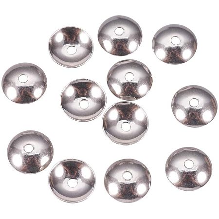 UNICRAFTABLE 20pcs Stainless Steel Bead Caps Apetalous Spacer Beads Metal Bead Cones for DIY Bracelet Jewelry Making 10x2.5mm, Hole 1.5mm
