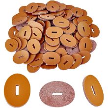 Leather Handle Washers, Leather Spacer, Oval, for Knife Making, Chocolate, 33x25x2mm, Hole: 10x3mm