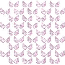 GORGECRAFT 40PCS 2.5 Inch Laser Angel Wings Fabric Embossed Wings Patches Applique Pink Mini Wings Crafts for DIY Craft Hair Accessories Decoration Clothing Ornament Supplies Shirts Jeans Craft Sewing