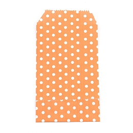 Honeyhandy Kraft Paper Bags, No Handles, Storage Bags, White Polka Dot Pattern, Wedding Party Birthday Gift Bag, Orange, 15x8.3x0.02cm