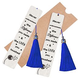 CRASPIRE Stainless Steel Bookmarks Never Underestimate The Difference You Made Bookmark with Tassel for Book Lovers Retirement Teacher Coworker Employee Appreciation Christmas Birthday Gifts