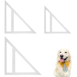 CHGCRAFT 3 PCS Triangle Dog Bandanas Sewing Templates Acrylic Quilting Templates Creative Quilting Cutting Template DIY Craft Sewing Rulers for Small Medium Large Dogs Puppy Cats