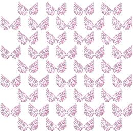 GORGECRAFT 40PCS 2.5 Inch Laser Angel Wings Fabric Embossed Wings Patches Applique Pink Mini Wings Crafts for DIY Craft Hair Accessories Decoration Clothing Ornament Supplies Shirts Jeans Craft Sewing