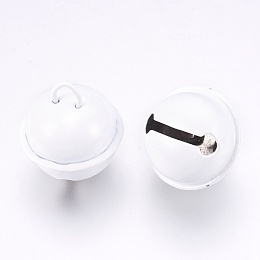 Honeyhandy Iron Bell Pendants, White, 23.5x21.5mm, Hole: 5.5x4mm