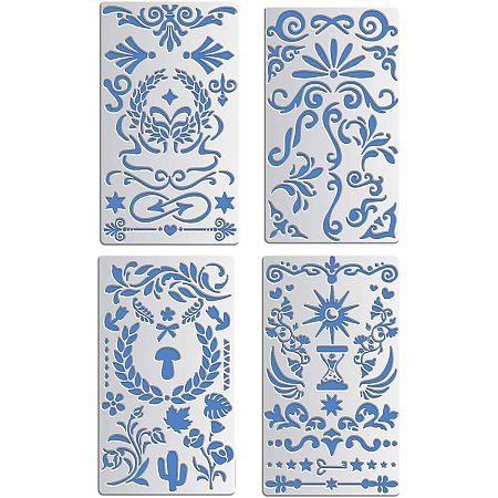  BENECREAT 4PCS 4x7 Inch Flower Vine Metal Stencils Stainless  Steel Flower Pattern Stencil Template for Wood Carving, Drawings and  Woodburning, Engraving and Scrapbooking Project : Arts, Crafts & Sewing