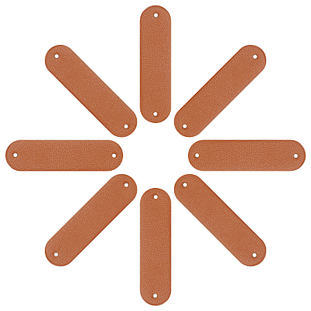 GORGECRAFT 100Pcs Handmade Leather Labels Faux Leather Blank Tags with Holes for Jeans Shoes Bags Garment Embellishment DIY Crafts Knitting Hats Clothing Sewing Accessories, Light Tan