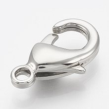 Honeyhandy 304 Stainless Steel Lobster Claw Clasps, teardrop, Stainless Steel Color, 12x7x3.5mm, Hole: 1.4mm