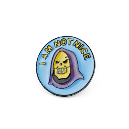 Honeyhandy Halloween Themed Alloy Enamel Brooches, Flat Round with Skull, Light Sky Blue, 27mm