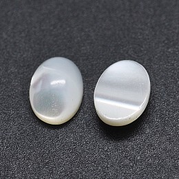 Honeyhandy Shell Cabochons, Oval, White, 8x6x2~4mm