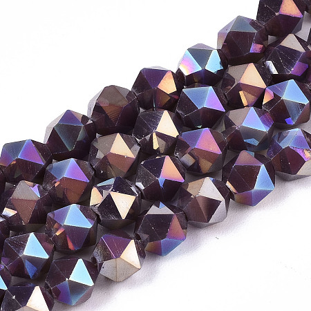 ARRICRAFT Electroplate Opaque Glass Beads Strands, AB Color Plated, Faceted, Round, Medium Orchid, 5.5x5.5x5.5mm, Hole: 1mm, about 97~99pcs/strand, 20.87 inches~21.26 inches(53cm~54cm)