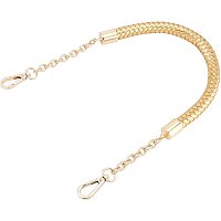 Arricraft Purse Chain Handle PU Leather Braided Bag Handle Shoulder Strap Replacement Handbag Clutch Bag Handle with Gold Swivel Buckles DIY Bag Making Supplies (Gold)