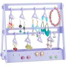 PandaHall Elite Acrylic Earring Holder, Mini Hanger Rack Jewelry Display Earring Organizer Dangle Earring Hanging Acrylic Ear Studs Display Rack for Selling Retail Show Exhibition, 8.8x7.8x3.5 inch