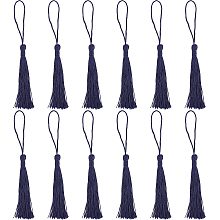 SUNNYCLUE 100Pcs Bookmark Tassels Silky Handmade Soft Craft Graduation Tassels with Loops for Jewelry Making Grad Tassels Graduation Cap Trim Polyester Tassels Hat Decoration Tassel Prussian Blue