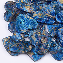 Honeyhandy Cellulose Acetate(Resin) Pendants, Heart, Colorful, 22.5x25x2.5mm, Hole: 1.4mm