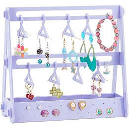 PandaHall Elite Acrylic Earring Holder, Mini Hanger Rack Jewelry Display Earring Organizer Dangle Earring Hanging Acrylic Ear Studs Display Rack for Selling Retail Show Exhibition, 8.8x7.8x3.5 inch