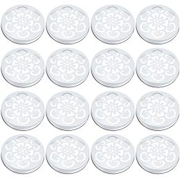 GORGECRAFT 16pcs Mason Flower Jar Insert Lid 2.64"/67mm Inner Diameter Plants Organizer Frog Lids Auspicious Cloud Pattern Glass Bottle Covers for Mouth Mason Canning Jars Fixed Tools