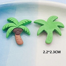 Honeyhandy Opaque Resin Cabochons, for Hair Accessories, Coconut Tree, Colorful, 23x22mm